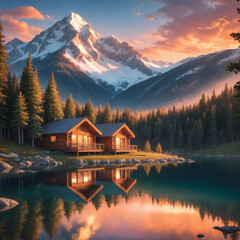 A breathtaking panoramic view of a mountain range during sunrise.