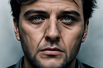 Obraz premium a troubled person, hyper-realistic, photo-realistic, ai, generative, 걱정, 心配, 気掛かり, 心掛かり, 気遣い, 懸念, 不安, 憂い.