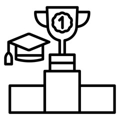 First Place vector icon. Can be used for Online Education iconset.