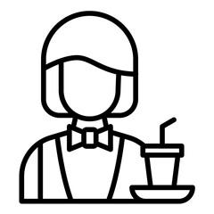 Waitress vector icon. Can be used for Women iconset.