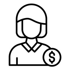 Salesperson vector icon. Can be used for Women iconset.