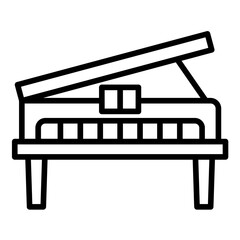 Piano vector icon. Can be used for Instrument iconset.