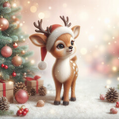 Reindeer with decor. AI-generted