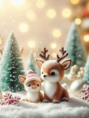 Reindeer with decor. AI-generted