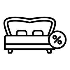 Discounted Rooms vector icon. Can be used for Casino iconset.