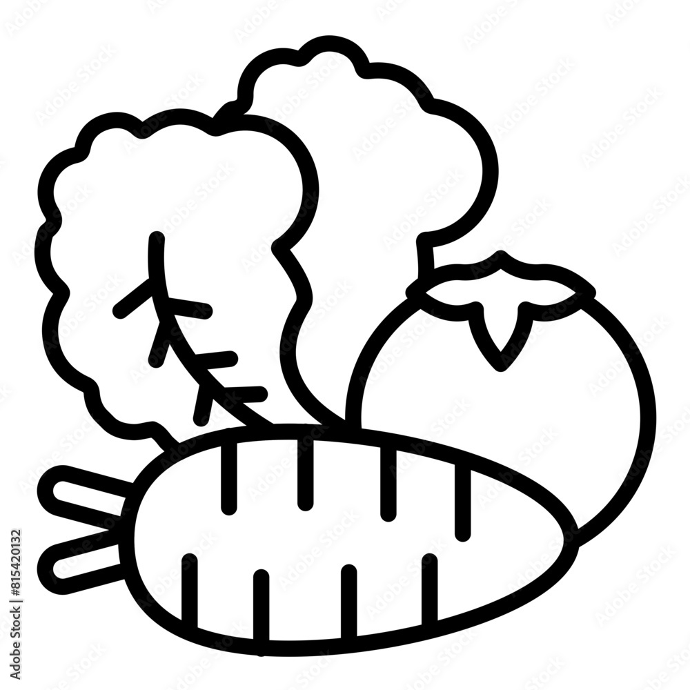 Sticker Vegetarian vector icon. Can be used for Nutrition iconset.