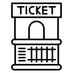 Ticket Office vector icon. Can be used for Railway iconset.