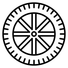 Wheel vector icon. Can be used for Railway iconset.