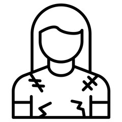 Woman vector icon. Can be used for Homeless iconset.