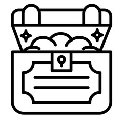 Treasure Chest vector icon. Can be used for Fairytale iconset.