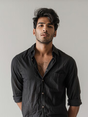 Fototapeta premium young indian handsome man giving pose on white background