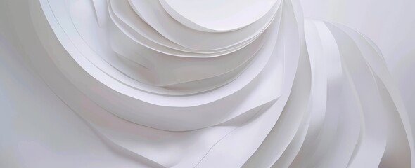 Soft White Abstract Paper Swirls Background
