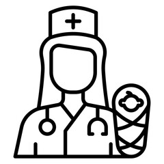 Delivery Nurse Midwife vector icon. Can be used for Nursing iconset.