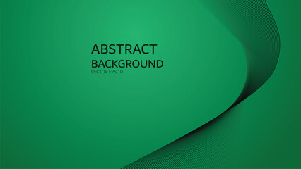 Green gradient abstract background with curve line for backdrop or presentation