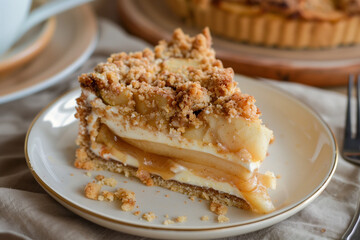 Decadent Caramel Apple Crumble Cake Slice