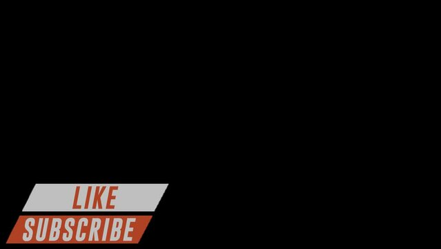 3 like and subscribe animations, transparent background