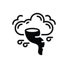 Black solid icon for extreme weather