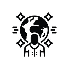 Black solid icon for human impact