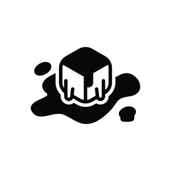 Black solid icon for melting ice