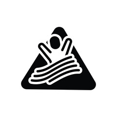 Black solid icon for ocean warning