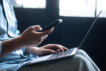 businessman working in modern room