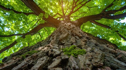 Fototapeta premium Majestic Tree in a Serene Forest Setting