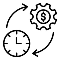 Efficiency vector icon. Can be used for Mass Production iconset.
