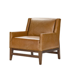 Fototapeta premium contemporary leather armchair sofa isolated white background. including clipping path.