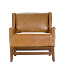 contemporary leather armchair sofa isolated white background. including clipping path.