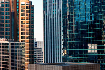 Closeup of skyscraper facade abstract urban background patten