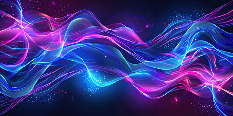 Wavy background lines, flowing pattern backdrop neon futuristic design elements, abstract textured backgrounds, generated ai