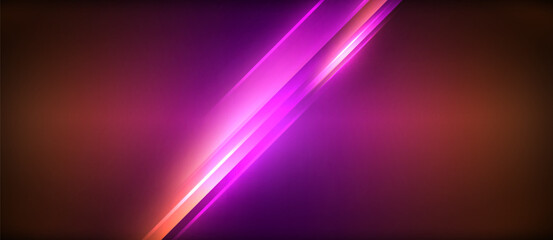Neon shiny glowing lines background. Vector illustration