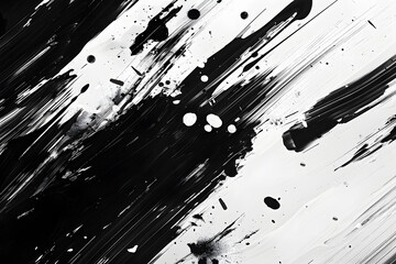 Abstract black and white paint splatter background