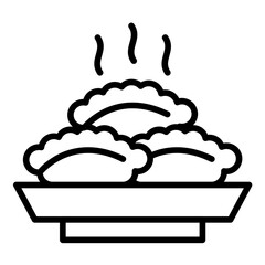 Dumplings vector icon. Can be used for World Cuisine iconset.