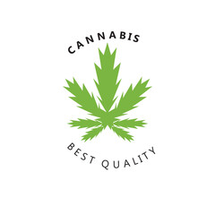 Vektor Stok Cannabis Logo Design Vector Illustration