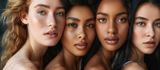 Obraz premium group of young women from different nationalities came together to represent the diversity of people around the world