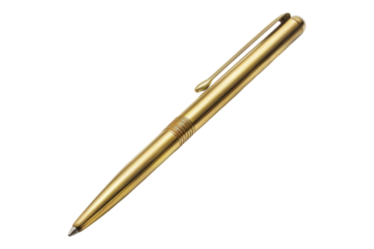 Brass ballpoint isolated on transparent background