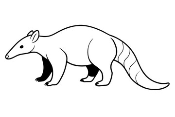 anteater line art silhouette illustration