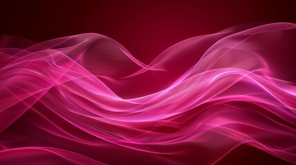 Obraz premium A pink wave against a black backdrop, featuring a red light centrally positioned