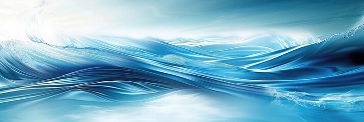 Fototapeta premium A blue ocean wave with a white background