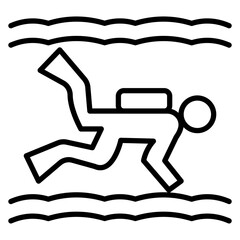 Scuba Diving vector icon. Can be used for Vacation and Tourism iconset.