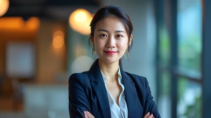 Smiling CEO at Networking Event in Blurred Social, Smiling CEO, networking event, blurred social.