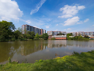 Rivery pond in Amiens city