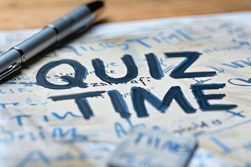 Quiz time is shown using a text, with writing " QUIZ TIME "
