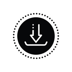 Black solid icon for download