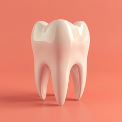 Impacted Tooth 3D Icon Illustrate an impacted tooth partially visible and tilted beneath the gum line, AI Generative