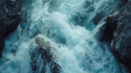 Capturing a mesmerizing close up of a cascading turbulent waterfall among rocky river rapids sets the scene for celebrating International Day of Forests and World Environment Day