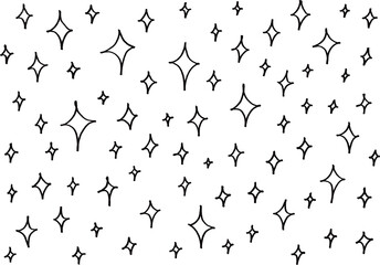 ペンで描いたキラキラのイラスト素材