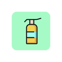 Line icon of shower gel. Shampoo, soap, hair conditioner. Cosmetic products concept. For topics like beauty, skincare, hygiene