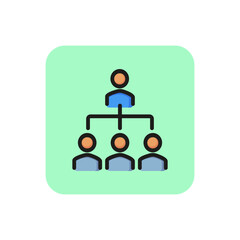 Corporate hierarchy line icon. Flow, tree, workflow. Human resource concept. Can be used for topics like company structure, corporate management, personnel.